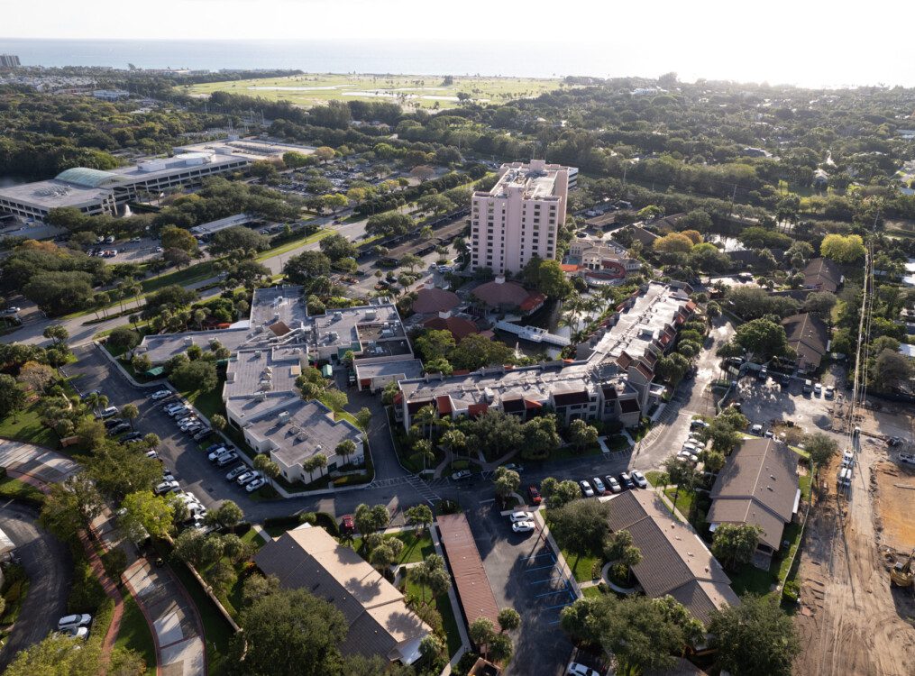 An aerial view of the waterford senior living area