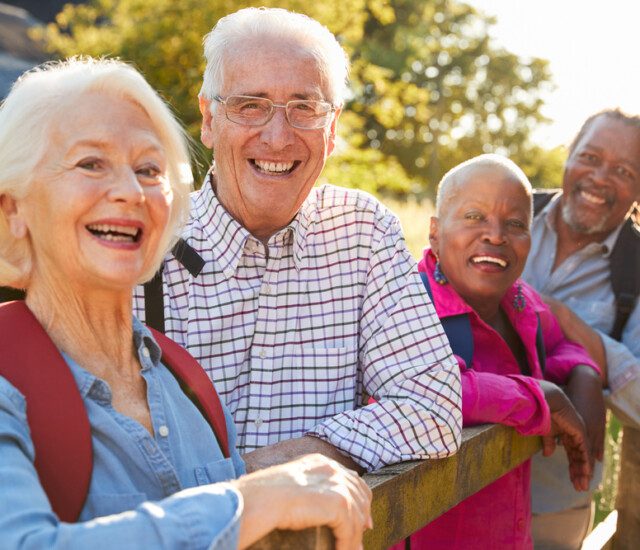 A group of seniors spending time outdoors