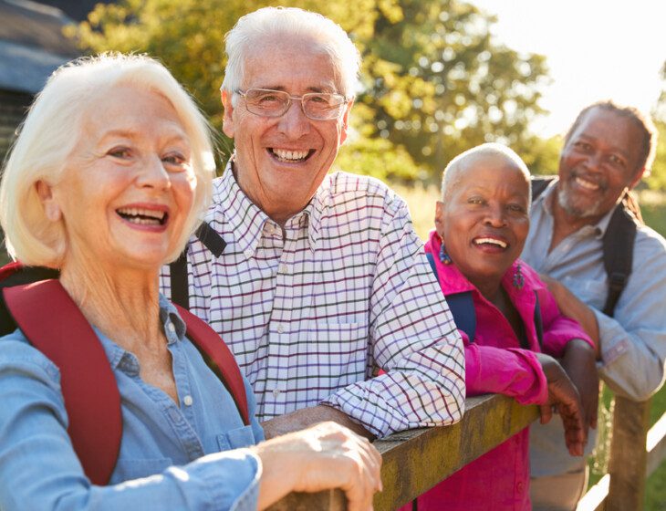 A group of seniors spending time outdoors