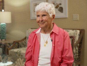 Agnes MaserJian sitting down for an interview