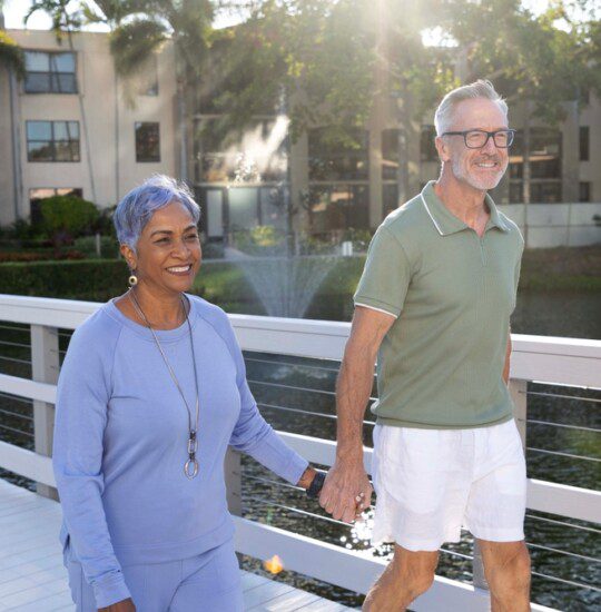 Two people walking